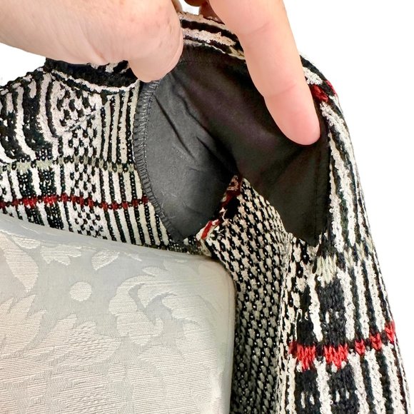 Christopher & Banks Fringed Plaid Cardigan Blazer Women's Large - Picture 11 of 13